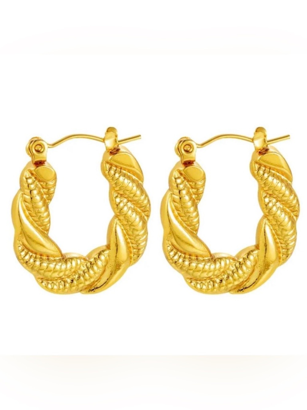 Gold Hoop 14K Gold PlatedHypoallergenic Stainless Steel Lightweight Small Hoops